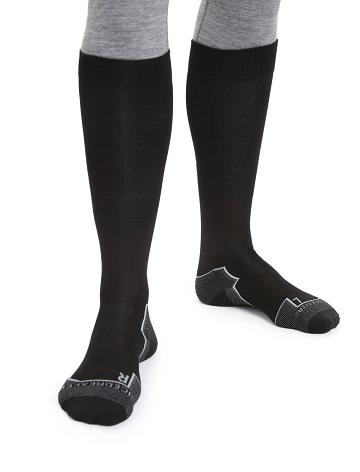 Black Icebreaker Merino Ski+ Ultralight Over the Calf Men's Socks | AU 1018SGLO